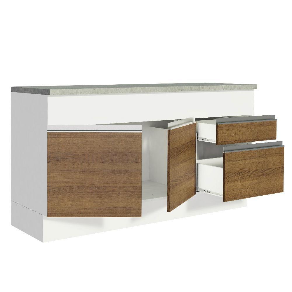 Balcão de Pia Glamy 2 Portas 2 Gavetas Madesa - 3