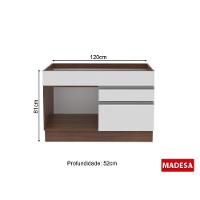 Balcão de Pia Glamy Branco Rustic 1 Porta e 2 Gavetas Madesa - 10