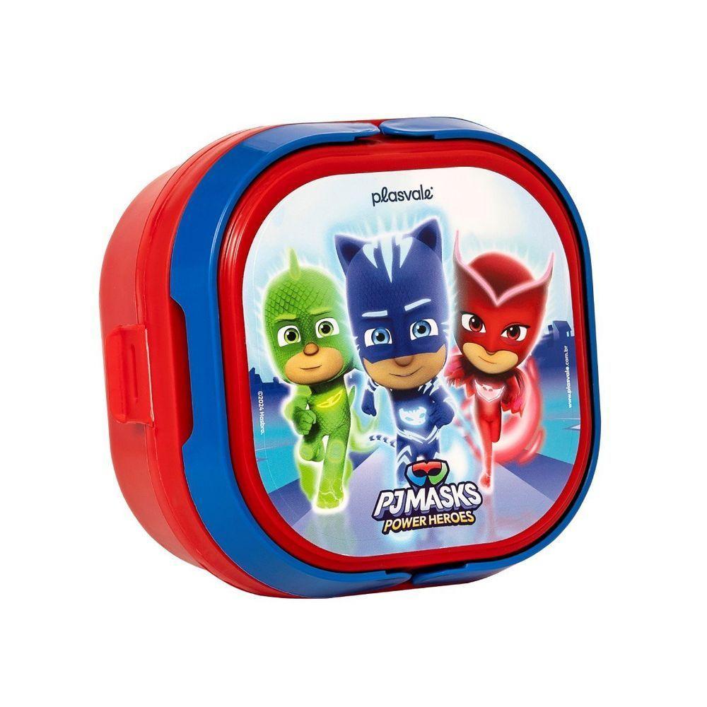 Kit 2 Marmitas 2 Compartimentos Com Alça Pj Masks Decorado Pj Masks - 5