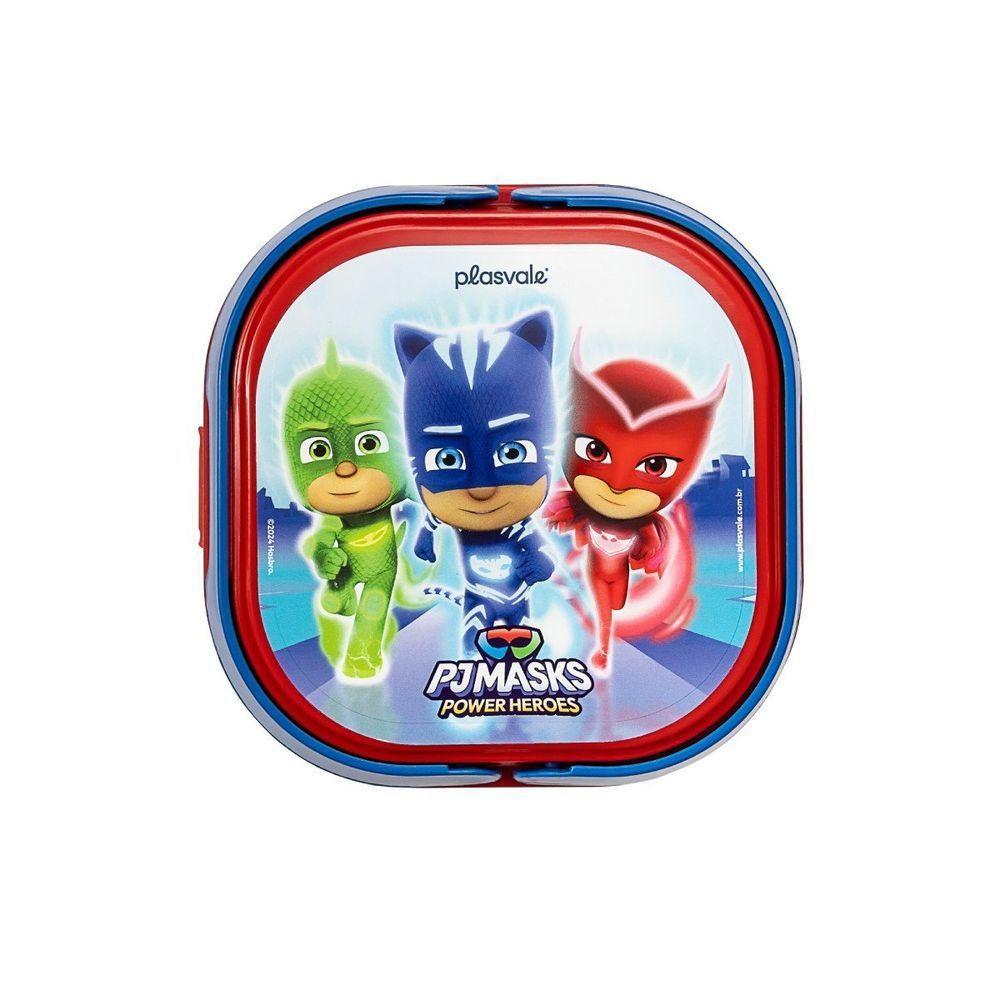 Kit 2 Marmitas 2 Compartimentos Com Alça Pj Masks Decorado Pj Masks - 7