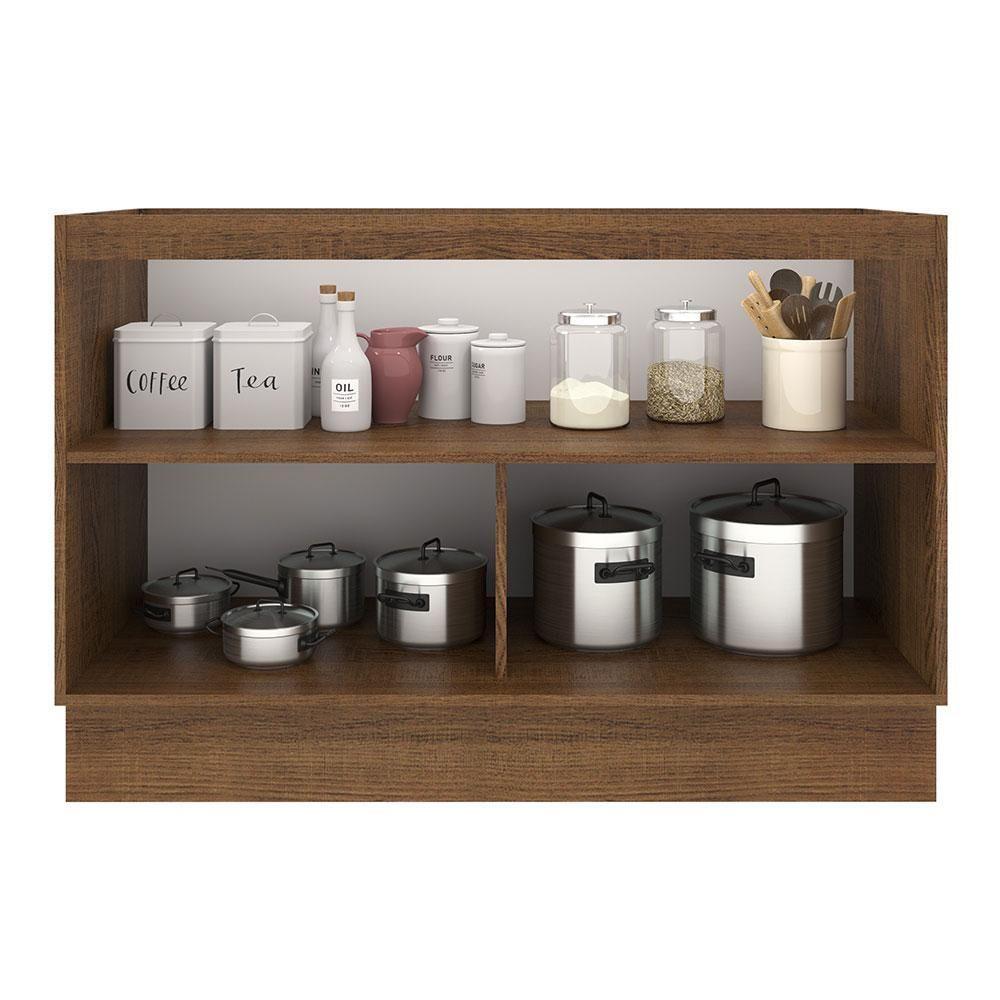 Balcão de Pia Madesa Agata 2 Portas Rustico Preto - 10