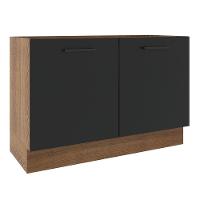 Balcão de Pia Madesa Agata 2 Portas Rustico Preto - 2