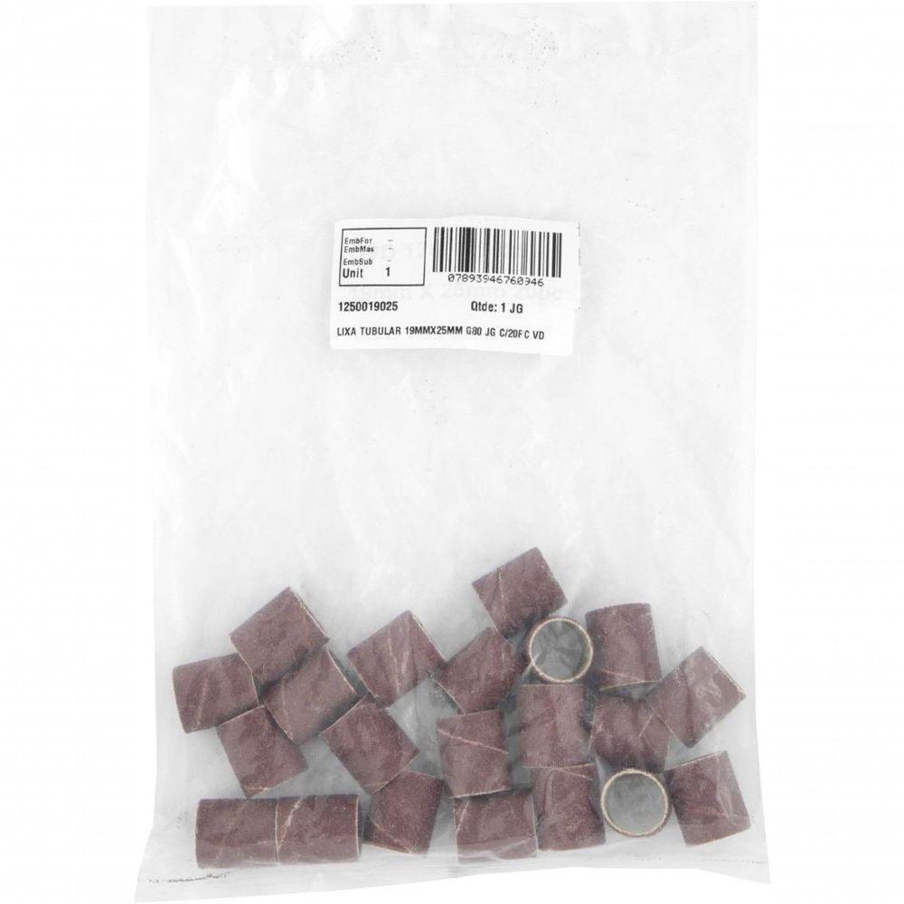 Lixa Tubular 19x25 Mm Grão 80 Jogo Com 20 Peças Vonder - 4