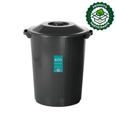Lixeira 62 Litros Plasvale Eco Preto