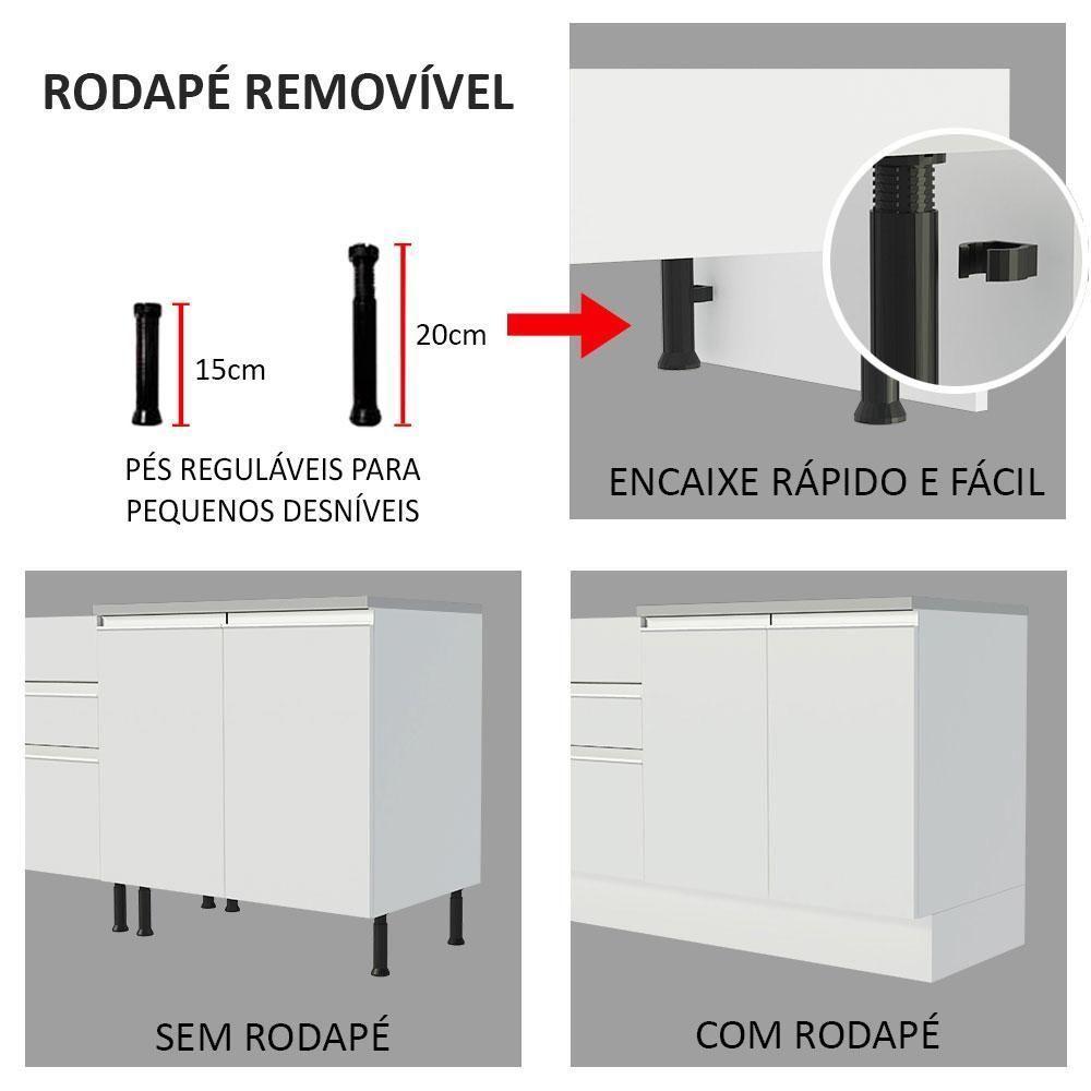 Balcão de Pia Glamy 2 Portas 2 Gavetas Madesa - 8