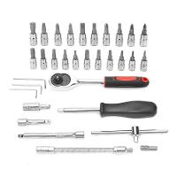 Jogo De Soquete Aço Crv 1-4 Catraca Chave Allen Maleta 46 Peças Vermelho - 5