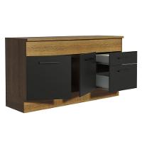 Balcão De Pia 150 Cm 2 Portas E 2 Gavetas Rustic/Preto - 8