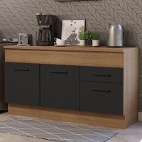 Balcão De Pia 150 Cm 2 Portas E 2 Gavetas Rustic/Preto - 9