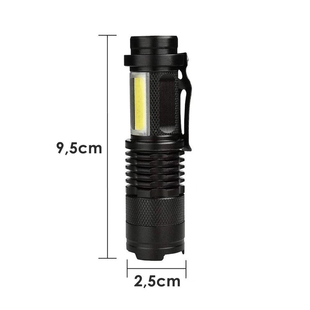 Mini Lanterna Led Cob Portatil Usb Recarregavel Tatica Dupla - 3