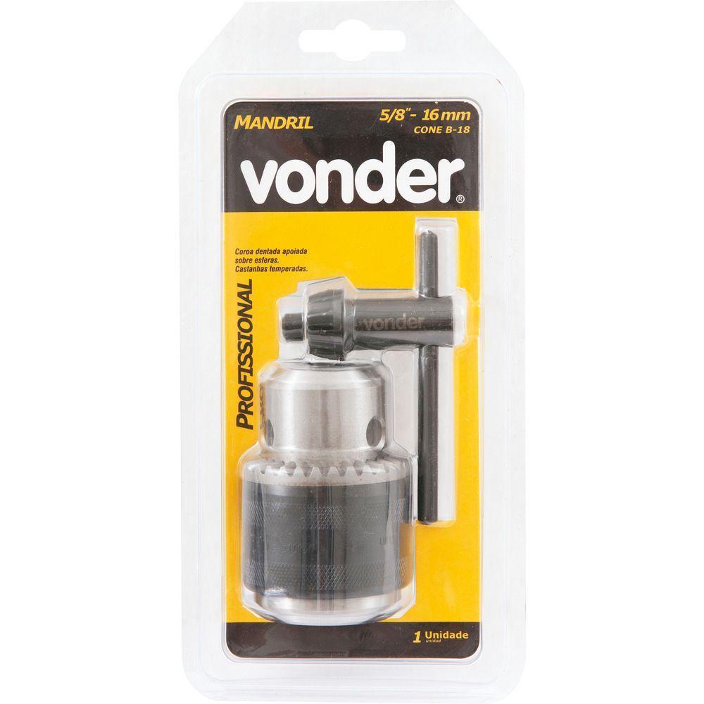 Mandril Leve 3,1-16,0mm Cone B-18 Chave Vdc3 Vonder - 3