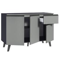 Balcão De Pia 3 Portas 1 Gaveta Com Pés Cinza Nice Cinza - 7