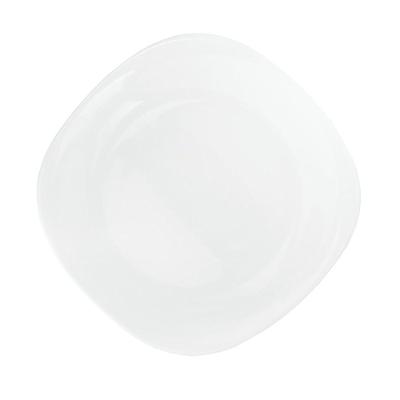 Prato De Sobremesa Quadrado De Vidro Opalino 19,5cm Branco