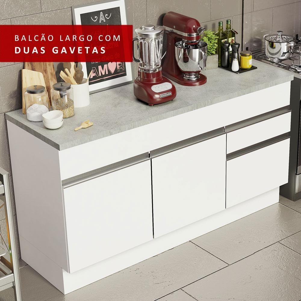 Balcão de Pia Glamy 2 Portas 2 Gavetas Madesa - 9