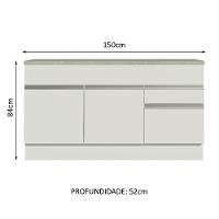 Balcão de Pia Glamy 2 Portas 2 Gavetas Madesa - 7