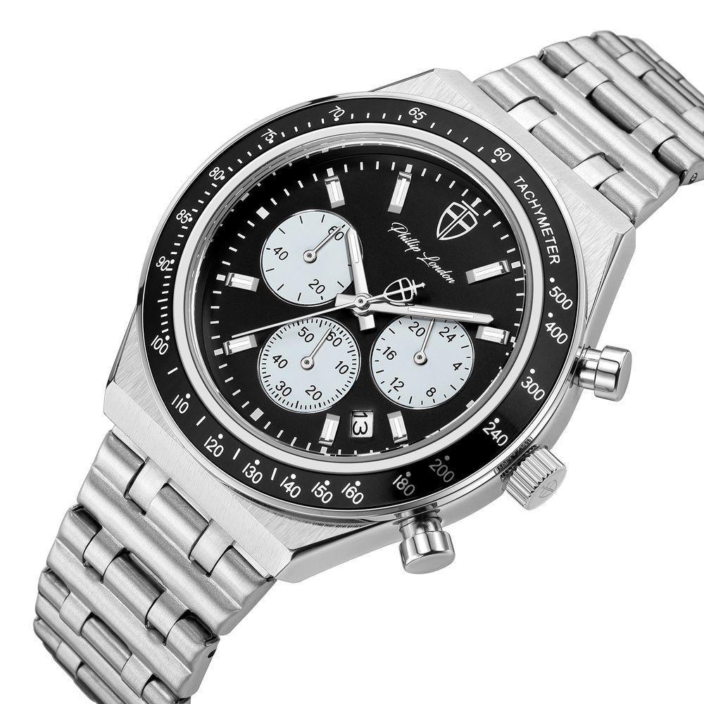 Relógio Masculino London Steel Silver Black 43mm - 4