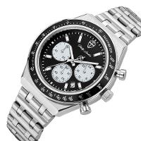 Relógio Masculino London Steel Silver Black 43mm