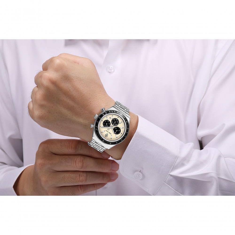 Relógio Masculino London Steel Silver Beige 43mm - 3