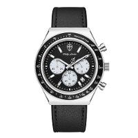 Relógio Masculino London Leather Silver Black 43mm - 1