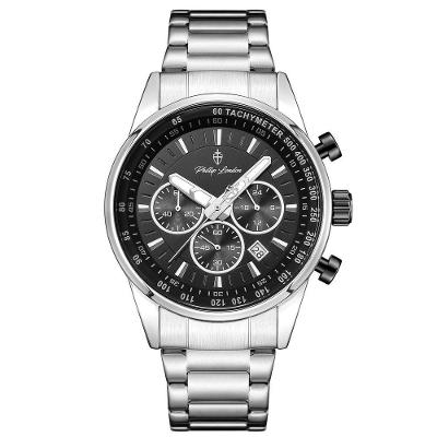 Relógio Masculino Hazard Steel Silver Black 43mm