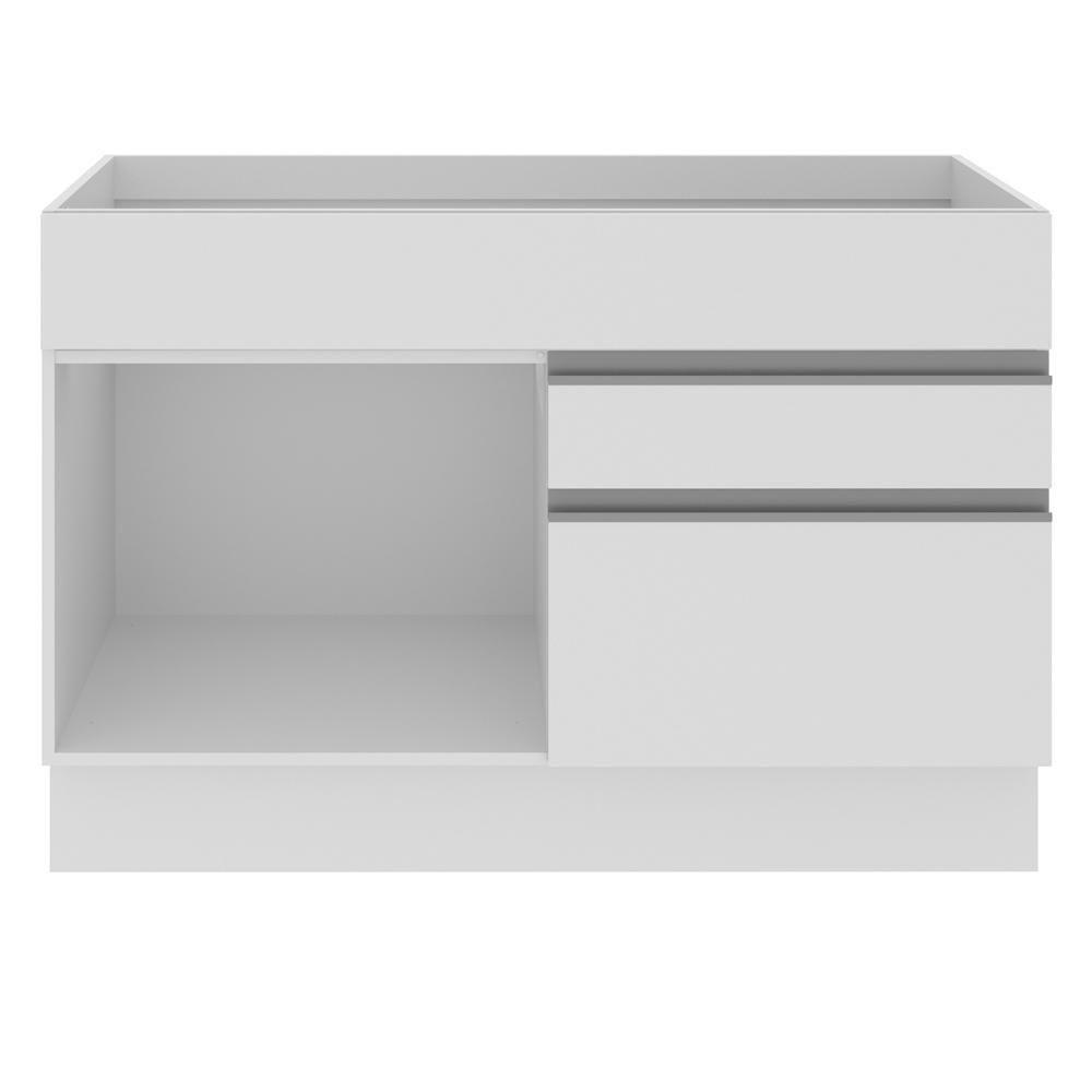 Balcão de Pia Glamy Branco 1 Porta e 2 Gavetas Madesa - 4