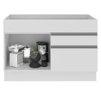 Balcão de Pia Glamy Branco 1 Porta e 2 Gavetas Madesa - 6