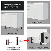 Balcão de Pia Glamy Branco 1 Porta e 2 Gavetas Madesa - 7