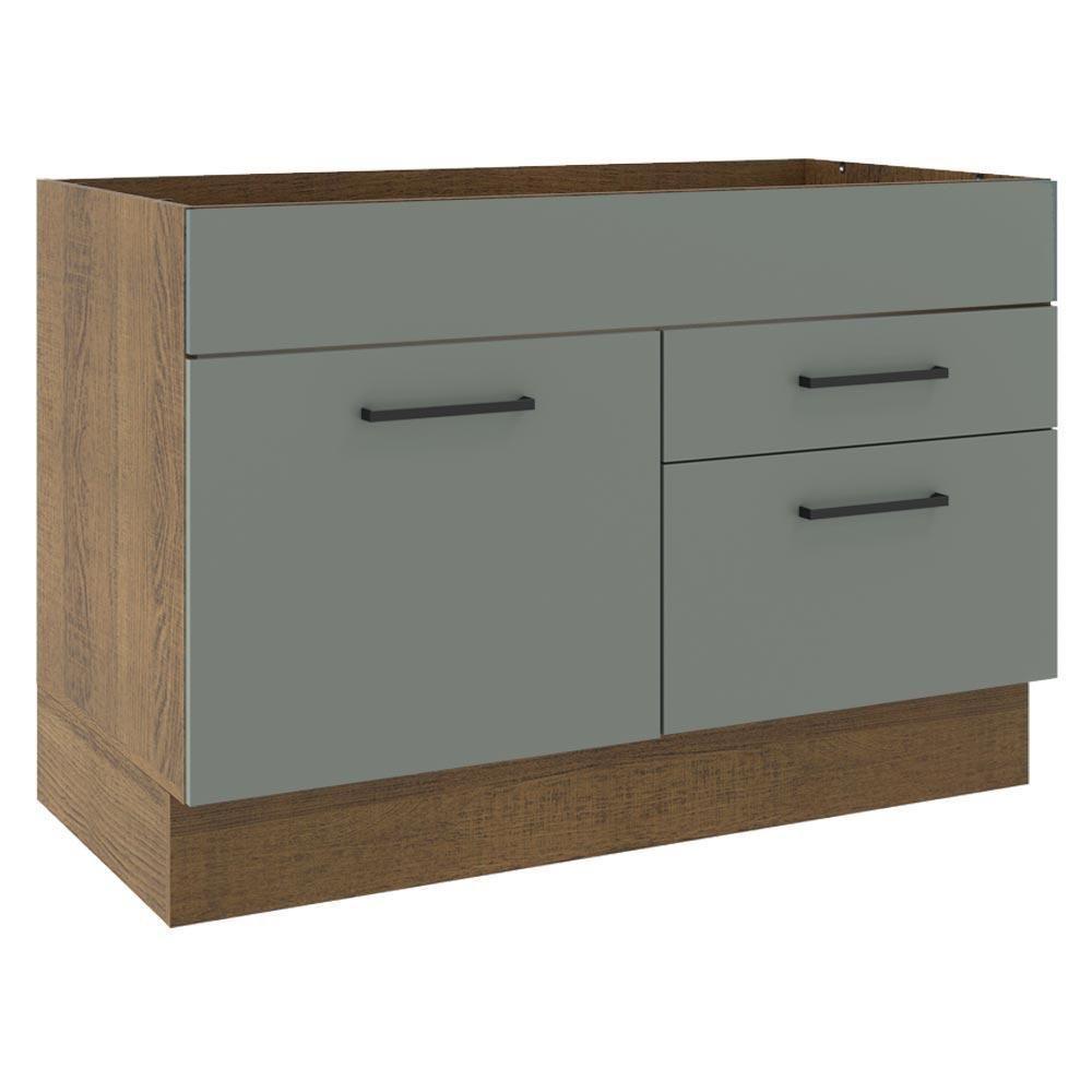 Balcão De Pia Madesa Agata 1 Porta E 2 Gavetas - Rustic/cinza Rustic/cinza - 1