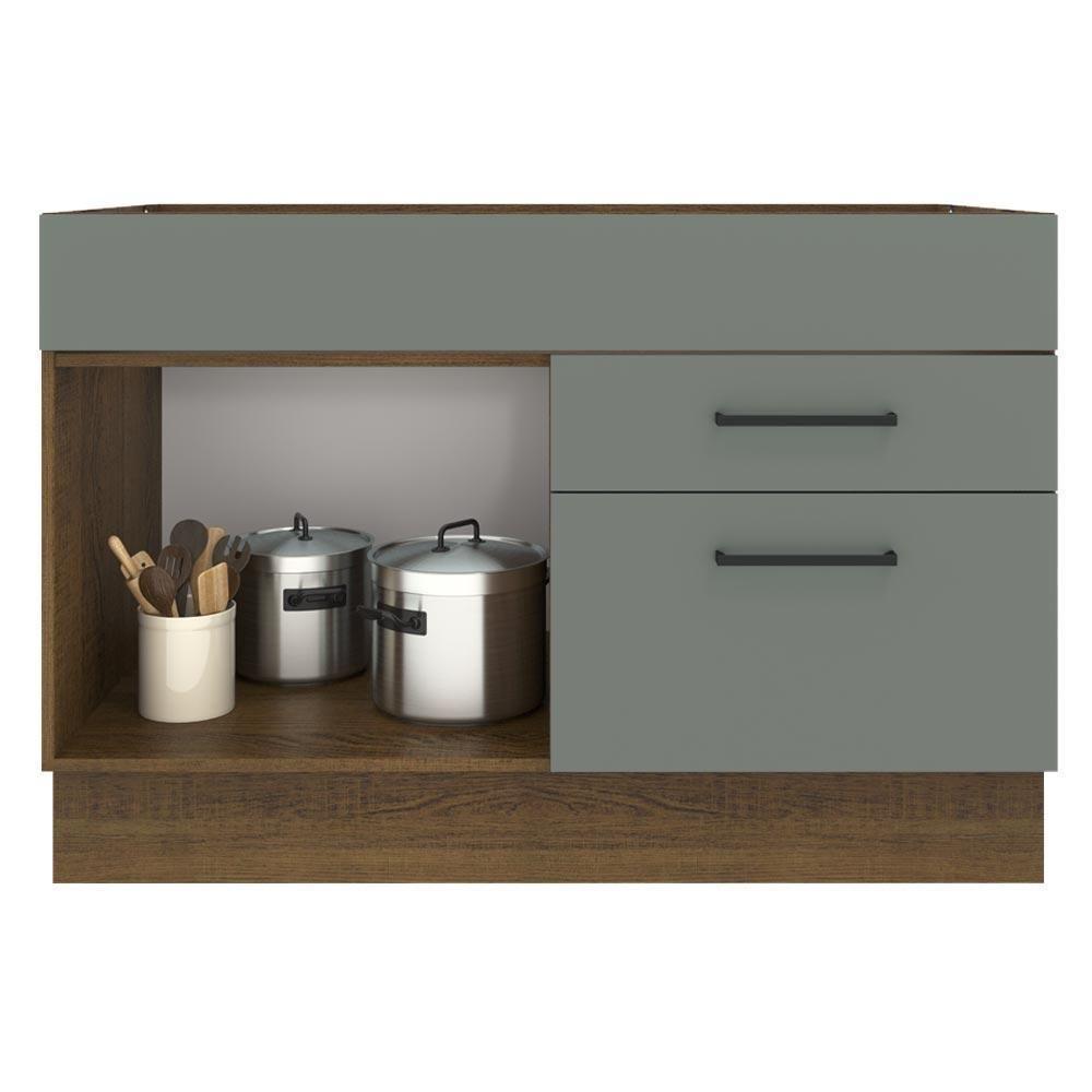 Balcão De Pia Madesa Agata 1 Porta E 2 Gavetas - Rustic/cinza Rustic/cinza - 2