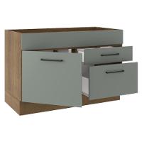 Balcão De Pia Madesa Agata 1 Porta E 2 Gavetas - Rustic/cinza Rustic/cinza - 3