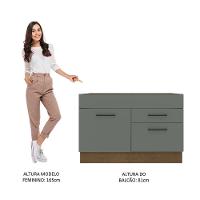 Balcão De Pia Madesa Agata 1 Porta E 2 Gavetas - Rustic/cinza Rustic/cinza - 5