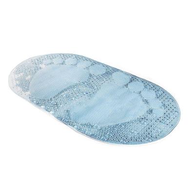 Tapete Para Box E Banheiro Antiderrapante Oval Com Ventosa - Plasvale Azul