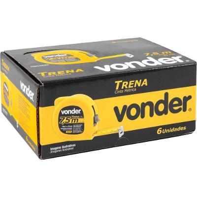 Trena Curta De Aço 7,5 M X 25 Mm Caixa Com 6 Vonder