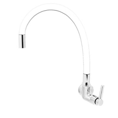 Torneira Pia Cozinha Parede Flexível Alavanca 1/4 De Volta Branco Luxo