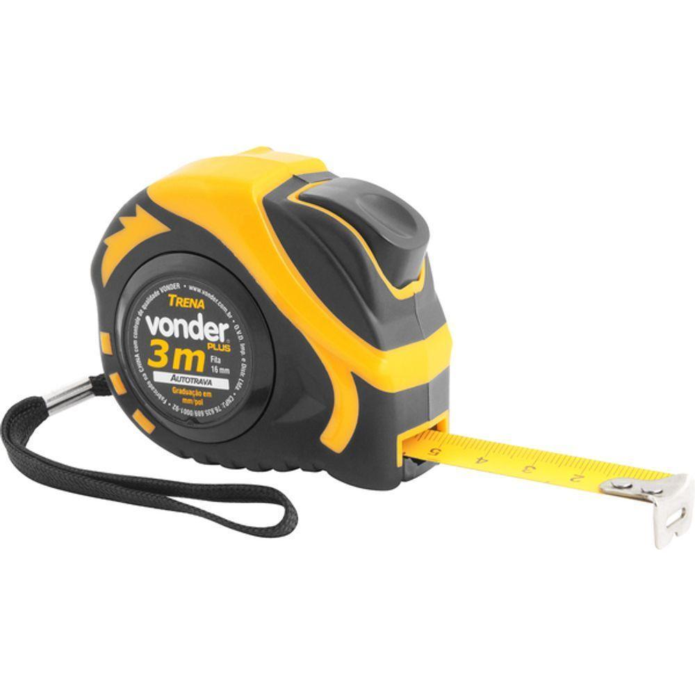 Trena Aço 3mx16mm Curta Auto Trava - Vonder Plus - 1