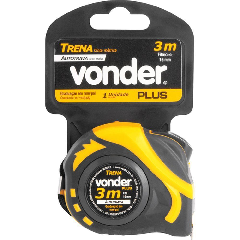 Trena Aço 3mx16mm Curta Auto Trava - Vonder Plus - 3