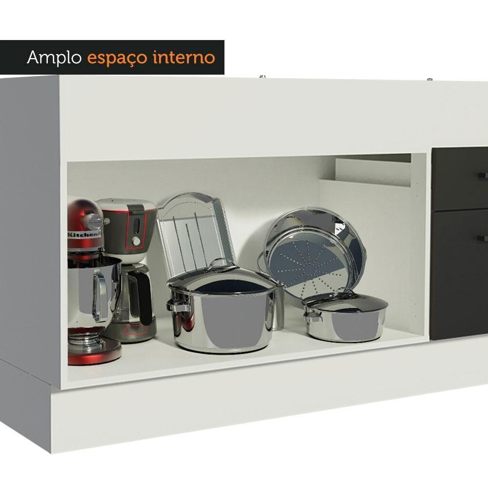 Balcão De Pia 150 Cm 2 Portas E 2 Gavetas Branco/Preto - 5