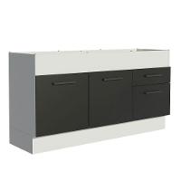 Balcão De Pia 150 Cm 2 Portas E 2 Gavetas Branco/Preto - 1