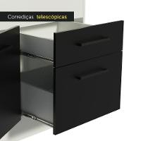 Balcão De Pia 150 Cm 2 Portas E 2 Gavetas Branco/Preto