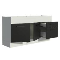 Balcão De Pia 150 Cm 2 Portas E 2 Gavetas Branco/Preto - 8