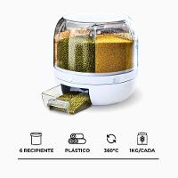 Dispenser De Alimentos E Grãos Giratório Com 6 Divisões - 3