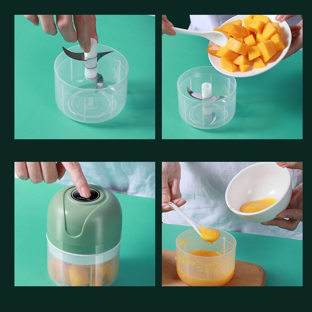 Mini Processador De Alimentos Eletrico Usb 250ml Verde - 4