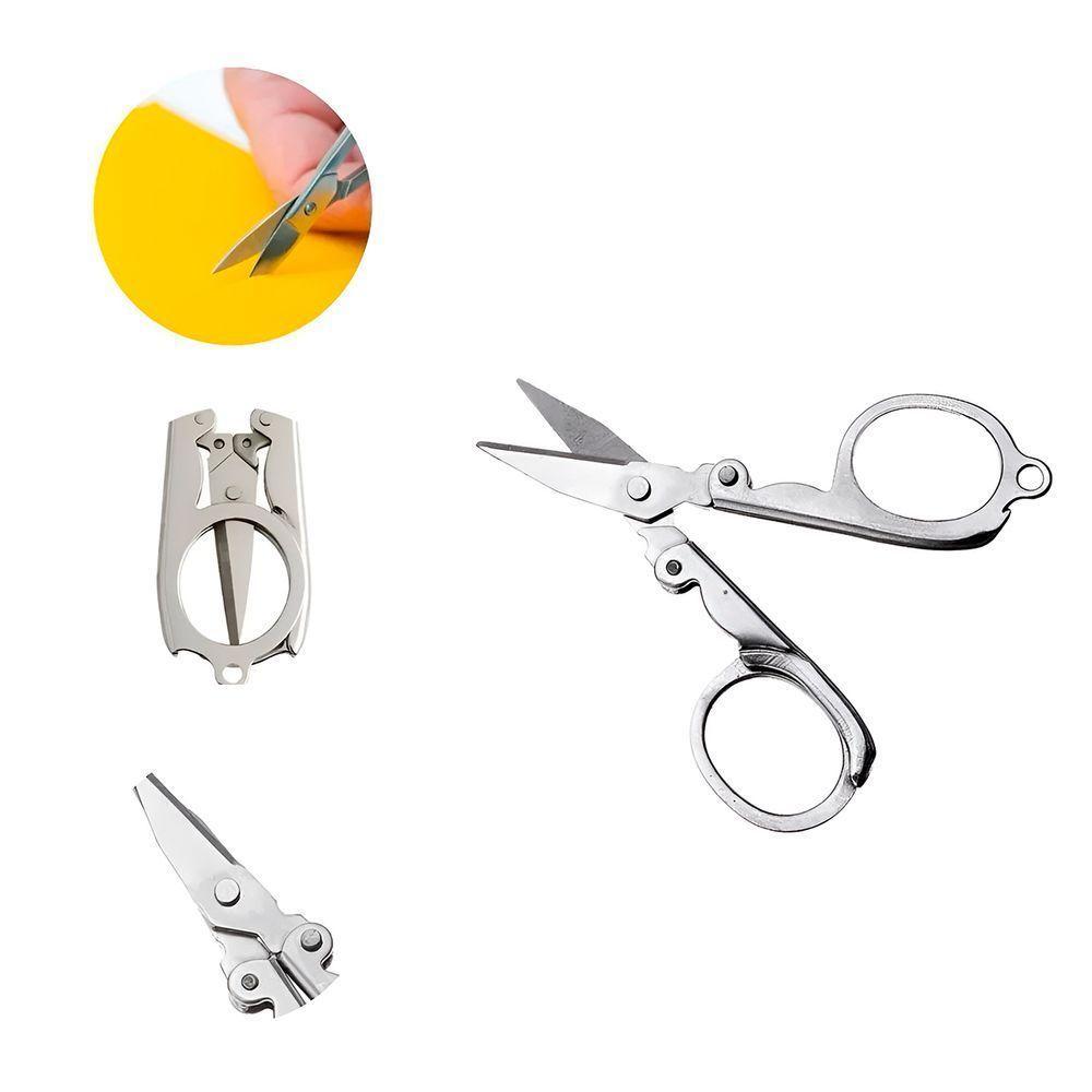 Mini Tesoura Dobrável Aço Inox Reparo Corte Chaveiro - 4