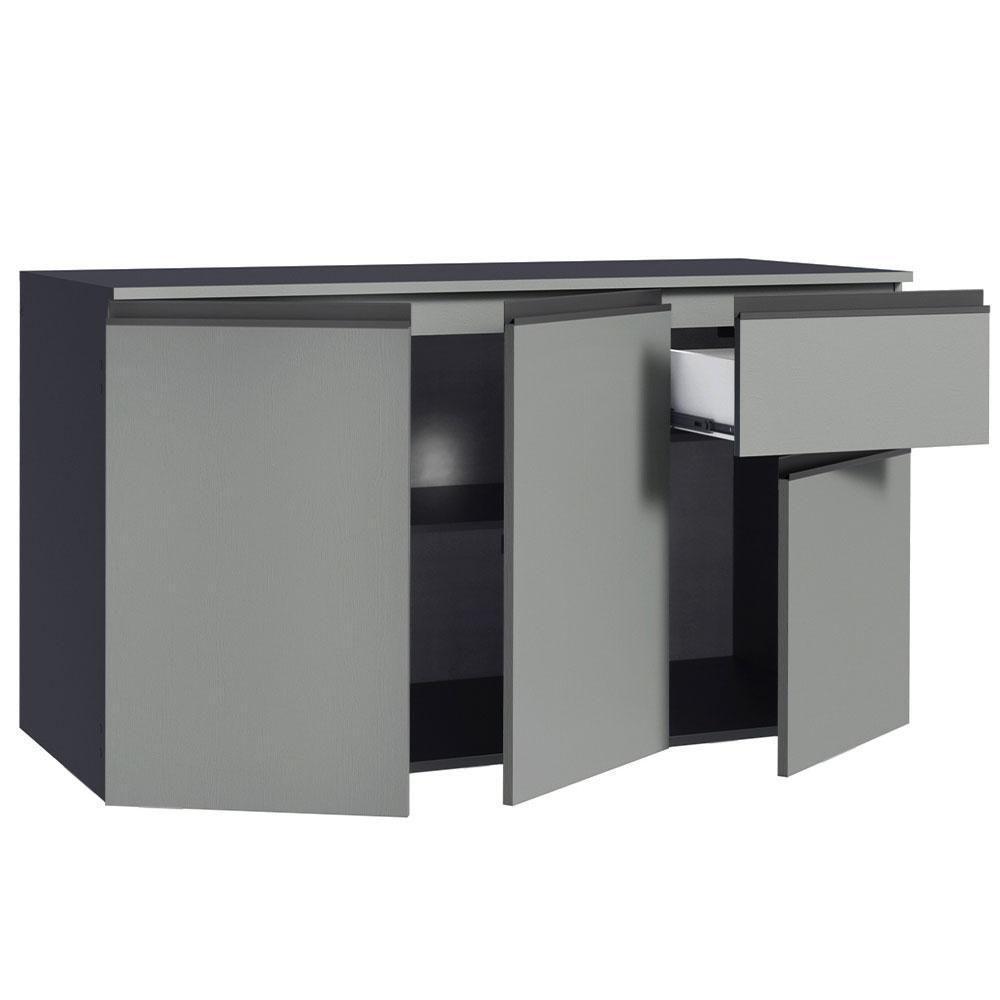 Balcão De Pia 3 Portas 1 Gaveta Suspenso Nice Madesa Cinza - 2