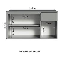 Balcão De Pia 3 Portas 1 Gaveta Suspenso Nice Madesa Cinza - 5