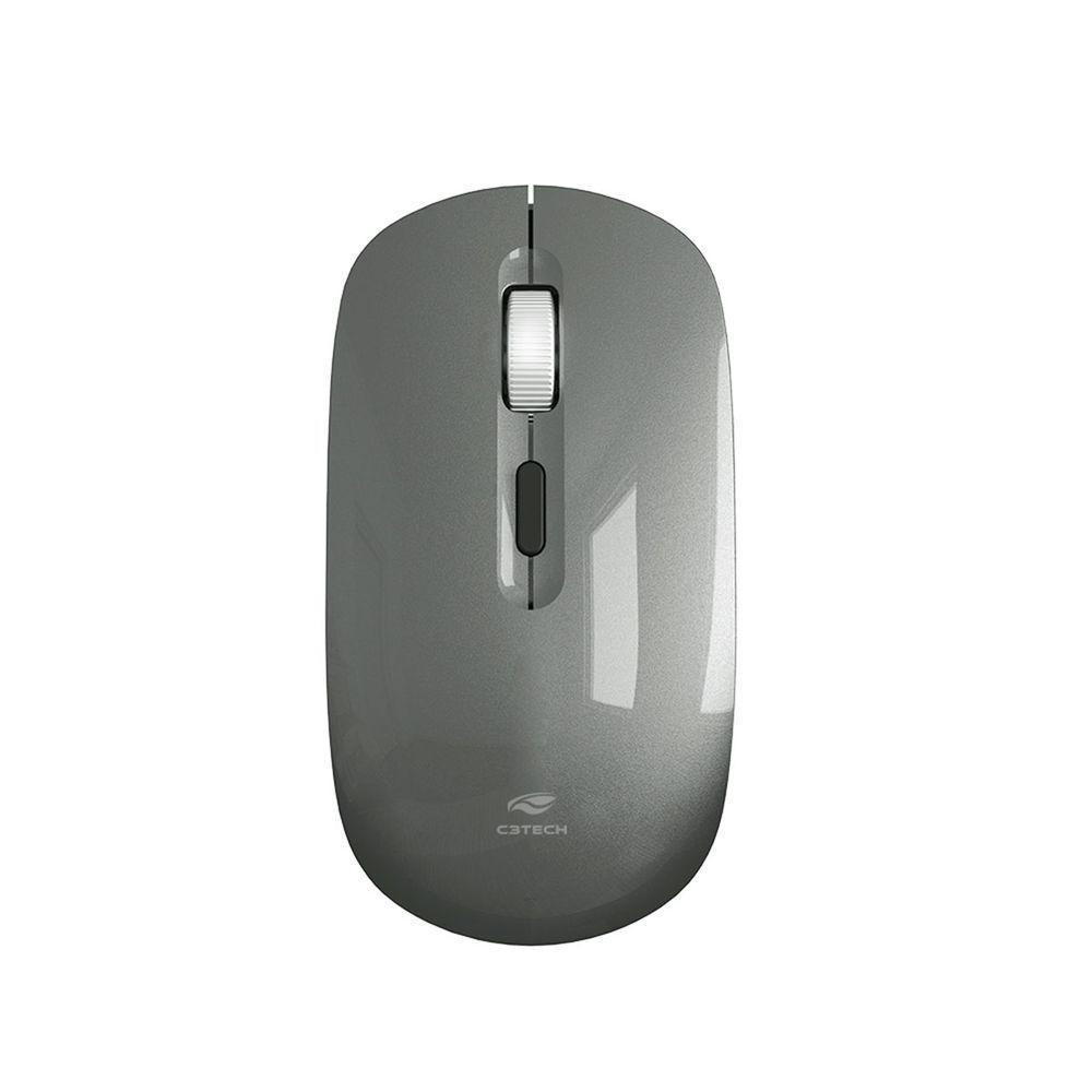 Mouse Wireless (s-fio) C3tech Recarregavel M-w80gy Cinza - 1