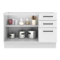 Balcão De Pia 2 Portas E 3 Gavetas Branco Rustic/branco - 9