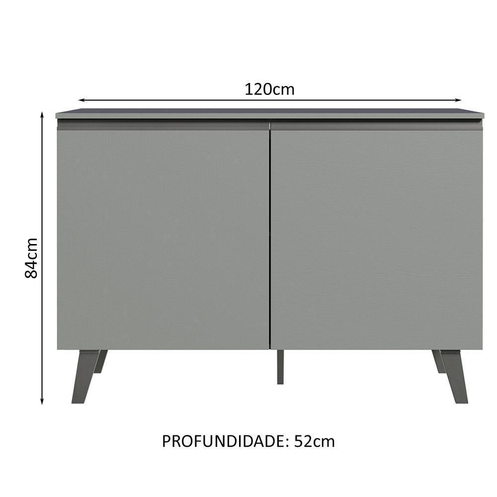 Balcão De Pia 2 Portas Com Pés Cinza Nice Madesa Cinza - 10