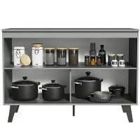 Balcão De Pia 2 Portas Com Pés Cinza Nice Madesa Cinza - 6