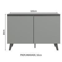 Balcão De Pia 2 Portas Com Pés Cinza Nice Madesa Cinza - 10