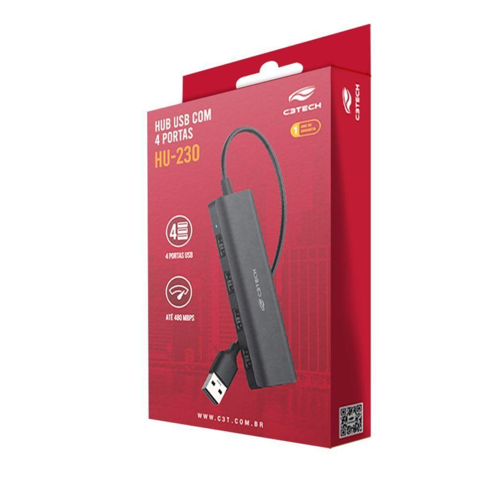 Hub Usb 2.0 4 Portas Hu-230bk C3tech. - 4